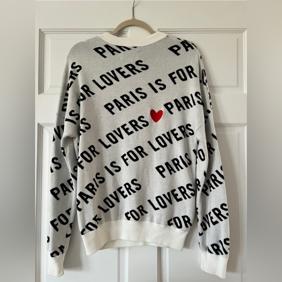 Zadig & Voltaire Paris is for Lovers 100% cotton black & white sweater size M - Picture 3 of 7